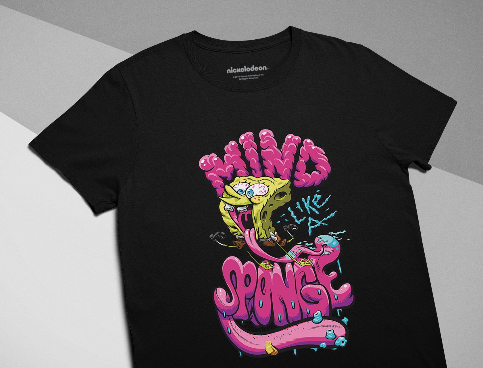 Nickelodeon Spongebob Squarepants Shirt Mind Like a Sponge Funny Youth Kids T-Shirt 