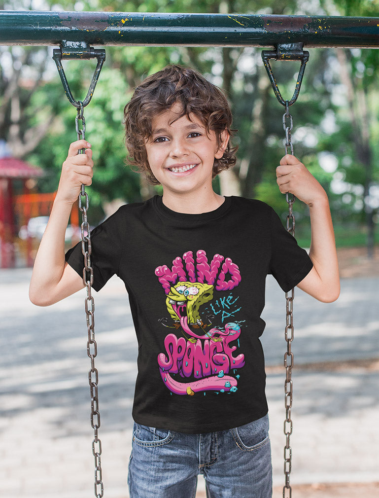 Nickelodeon Spongebob Squarepants Shirt Mind Like a Sponge Funny Youth Kids T-Shirt