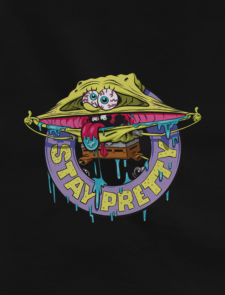 Nickelodeon Spongebob Squarepants Shirt Stay Pretty Funny Party T-Shirt - Heather Navy 6