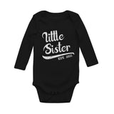Little Sister 2021 Cute Siblings Outfit Lil Sis Girls Baby Long Sleeve Bodysuit 