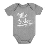 Thumbnail Little Sister Est. 2021 Cute Baby Girl Bodysuit Gray 7