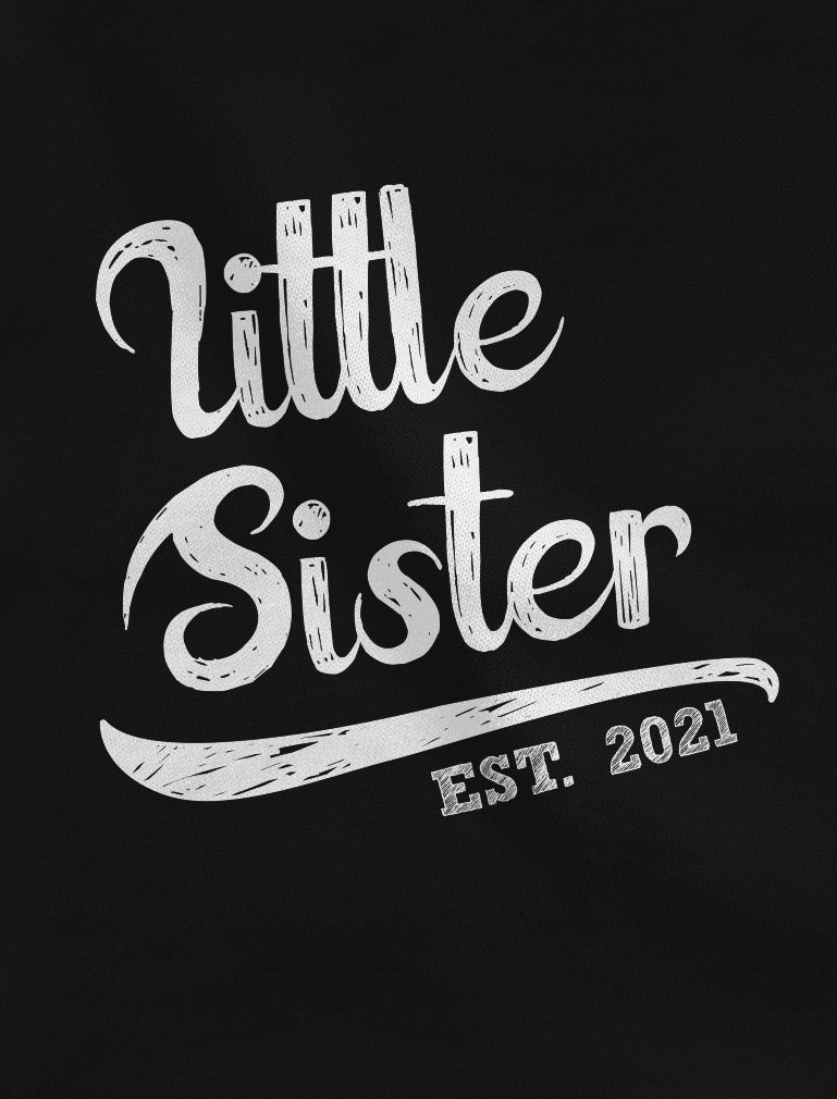 Little Sister 2021 Cute Siblings Outfit Lil Sis Girls Baby Jersey Bodysuit 