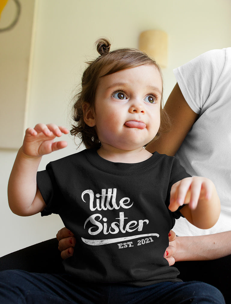 Little Sister Est. 2021 Cute Girl T-shirt - Lavender 9