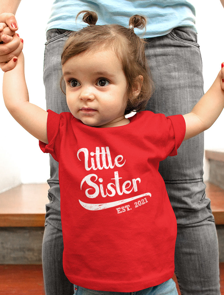 Little Sister Est. 2021 Cute Girl T-shirt - Lavender 11