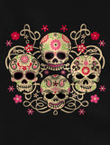 Thumbnail Rose Eye Sugar Skulls - Day of The Dead Gothic Women Hoodie Gray 6