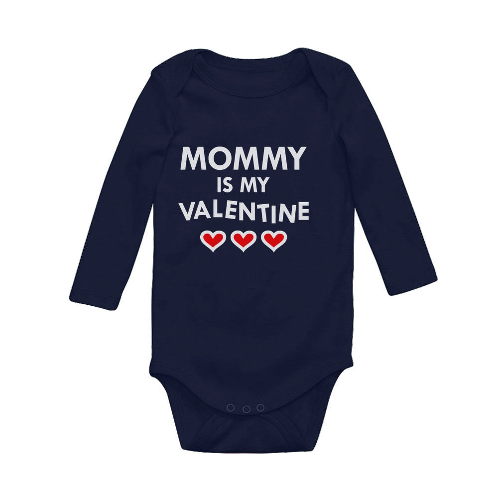 Mommy  Is My Valentine Baby Long Sleeve Bodysuit 