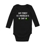 Thumbnail My First St. Patrick's Day Baby Long Sleeve Bodysuit Black 2