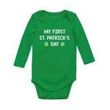 Thumbnail My First St. Patrick's Day Baby Long Sleeve Bodysuit Green 1