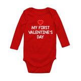 Thumbnail My First Valentine's Day Baby Long Sleeve Bodysuit Red 2
