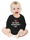 Thumbnail My First Valentine's Day Baby Long Sleeve Bodysuit Black 4
