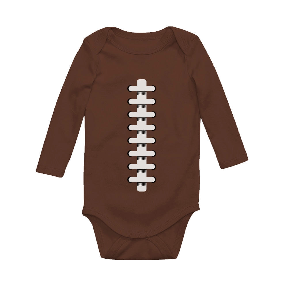 Football Outfit Unisex Baby Grow Vest Sports Bodysuit Baby Long Sleeve Bodysuit - Brown 1