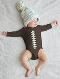 Thumbnail Football Outfit Unisex Baby Grow Vest Sports Bodysuit Baby Long Sleeve Bodysuit Brown 2