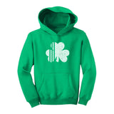 White St Patrick's Day Clover Youth Hoodie 