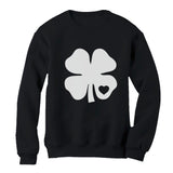 Thumbnail White St Patrick's Day Clover Heart Women Sweatshirt Black 2