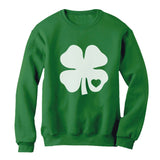 Thumbnail White St Patrick's Day Clover Heart Women Sweatshirt Green 1