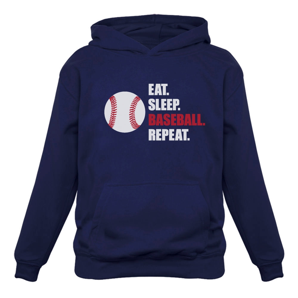 Eat Sleep Baseball Repeat Hoodie - Blue 1