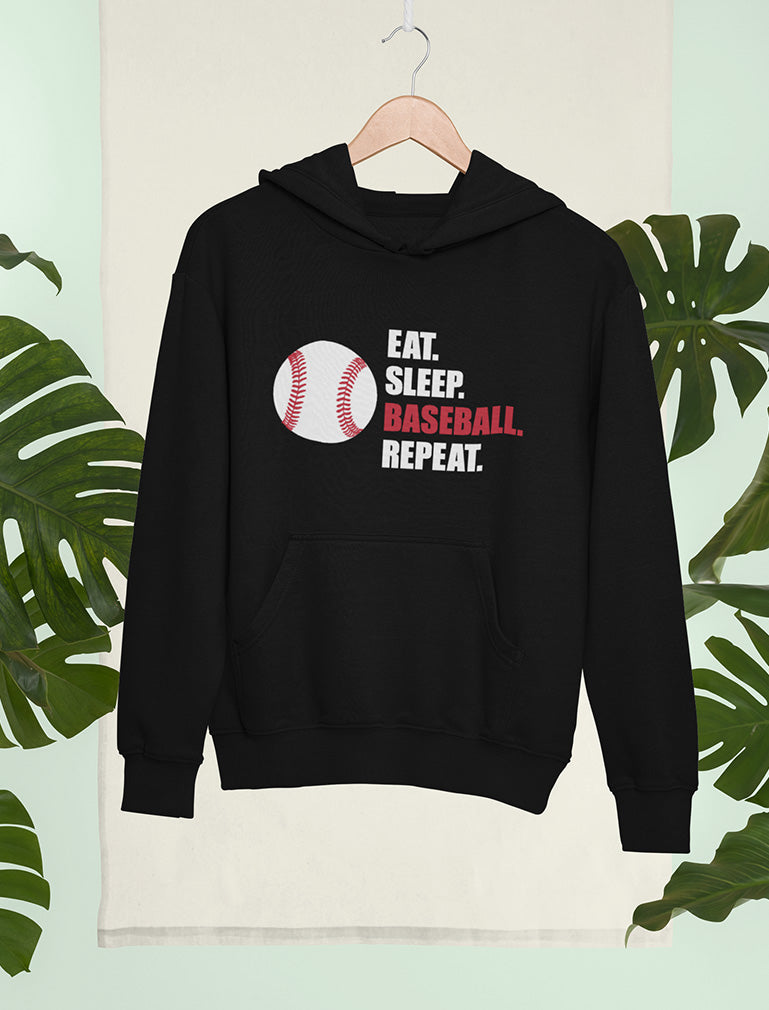 Eat Sleep Baseball Repeat Hoodie - Blue 3