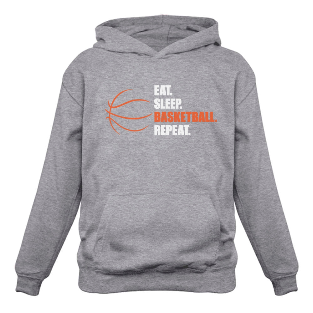 Eat Sleep Basketball Repeat Women Hoodie - Gray 3
