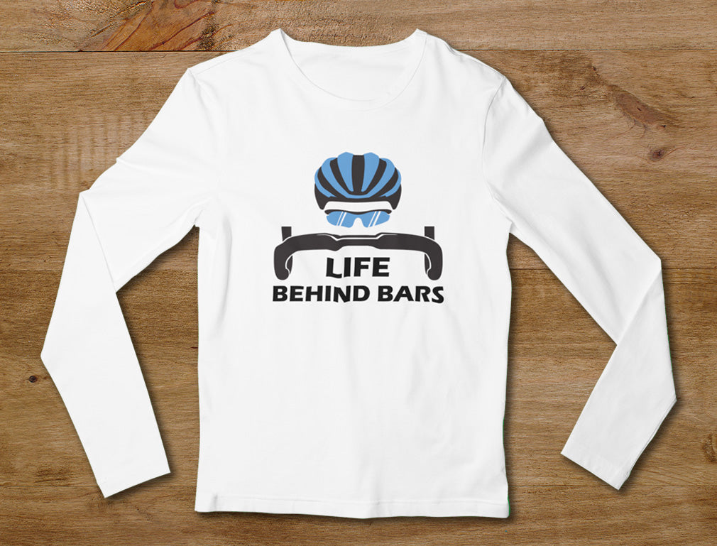 Life Behind Bars Best Gift for Bicycle Riders Funny Bike Long Sleeve T-Shirt - Gray 2