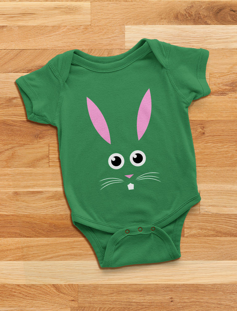 Little Easter Bunny Face Baby Bodysuit - Gray 7