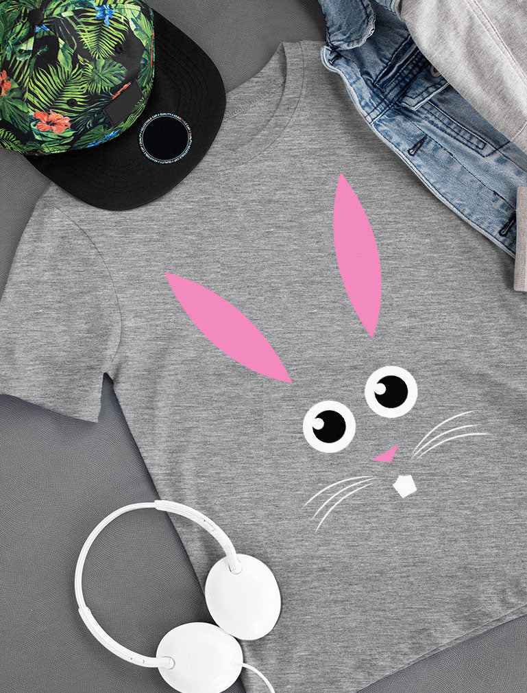 Children's Easter Bunny Face Youth Kids T-Shirt 