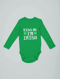 Thumbnail Kiss Me I'm Irish Cute First St Patrick's Day Baby Long Sleeve Bodysuit Brown 7