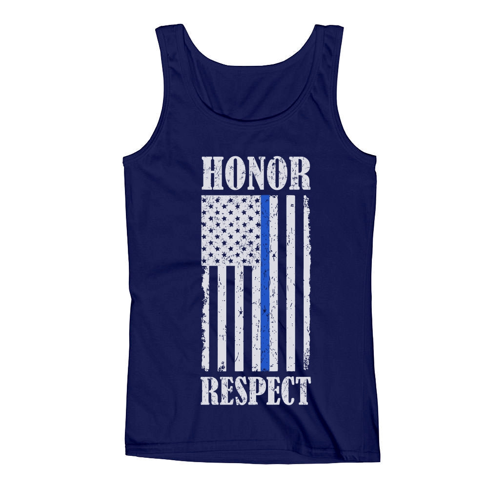 Honor & Respect American Flag Men's Tank Top - Blue 2