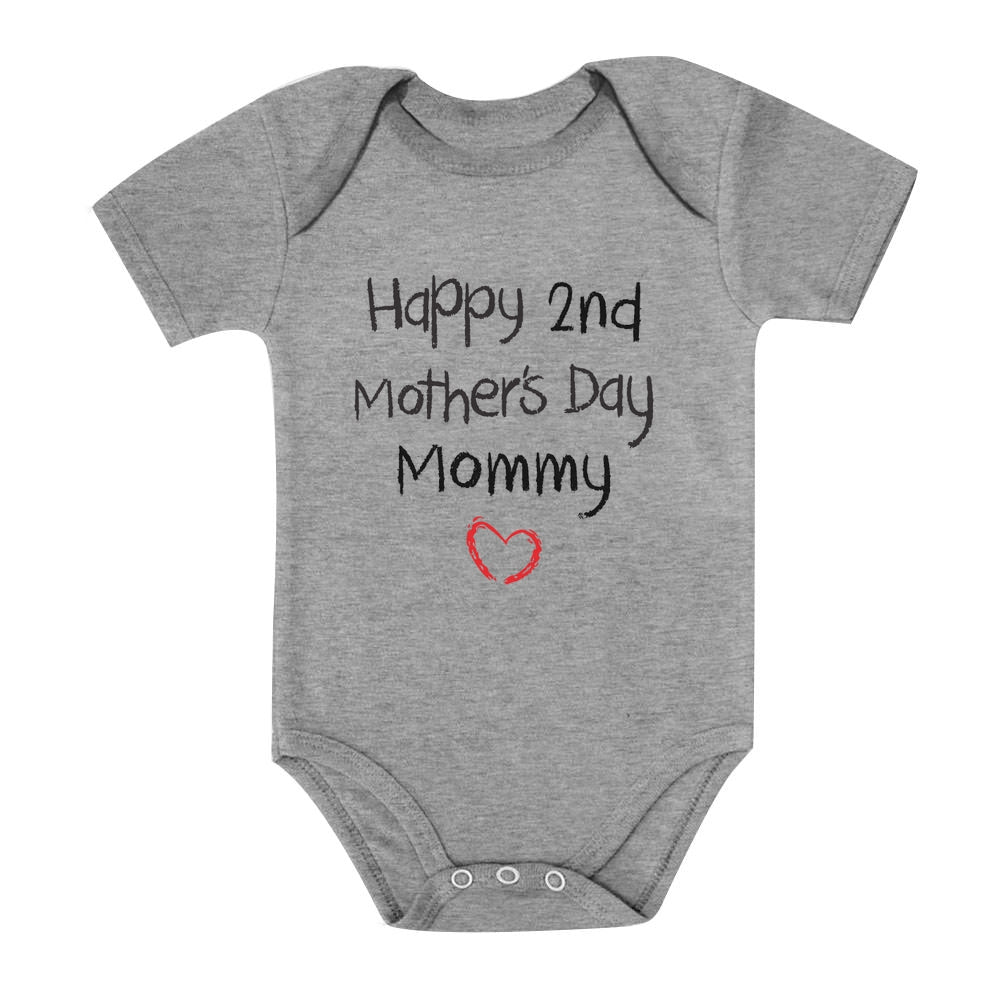 Happy Second Mothers day Baby Bodysuit - Gray 4