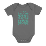 Thumbnail Awesome Sons Come From Amazing Moms Baby Bodysuit Dark Gray 1