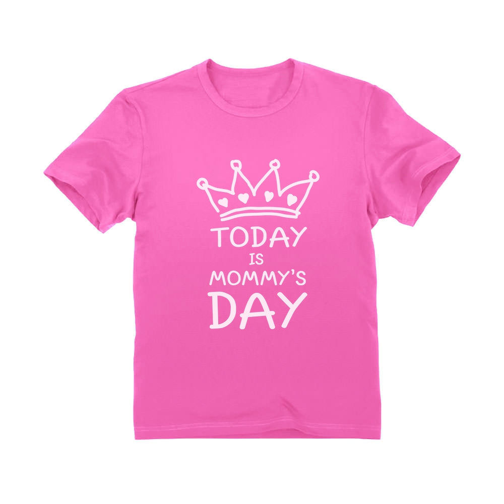 Today Is Mommy's Day Youth Kids T-Shirt - Pink 3