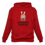 Thumbnail Hipster Easter Bunny Women Hoodie Red 4