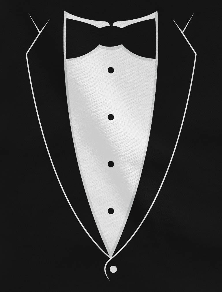 Black Bow Tie Suit T-Shirt - Navy 7