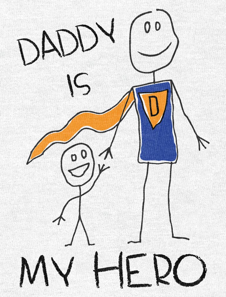 Daddy Is My Hero Baby Bodysuit - gray/white 9