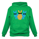 Thumbnail Hip Trio Bunnies Shades Funny Hipster Easter Hoodie Green 5