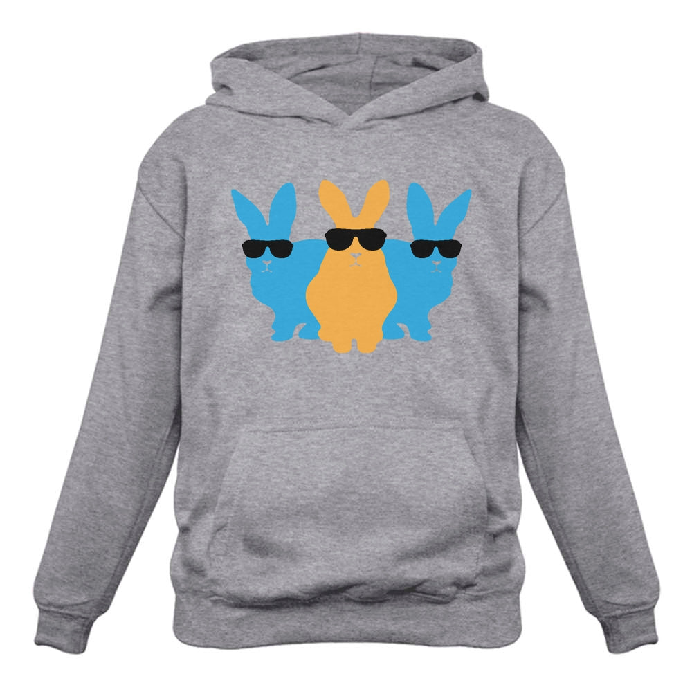Hip Trio Bunnies Shades Funny Hipster Easter Hoodie 