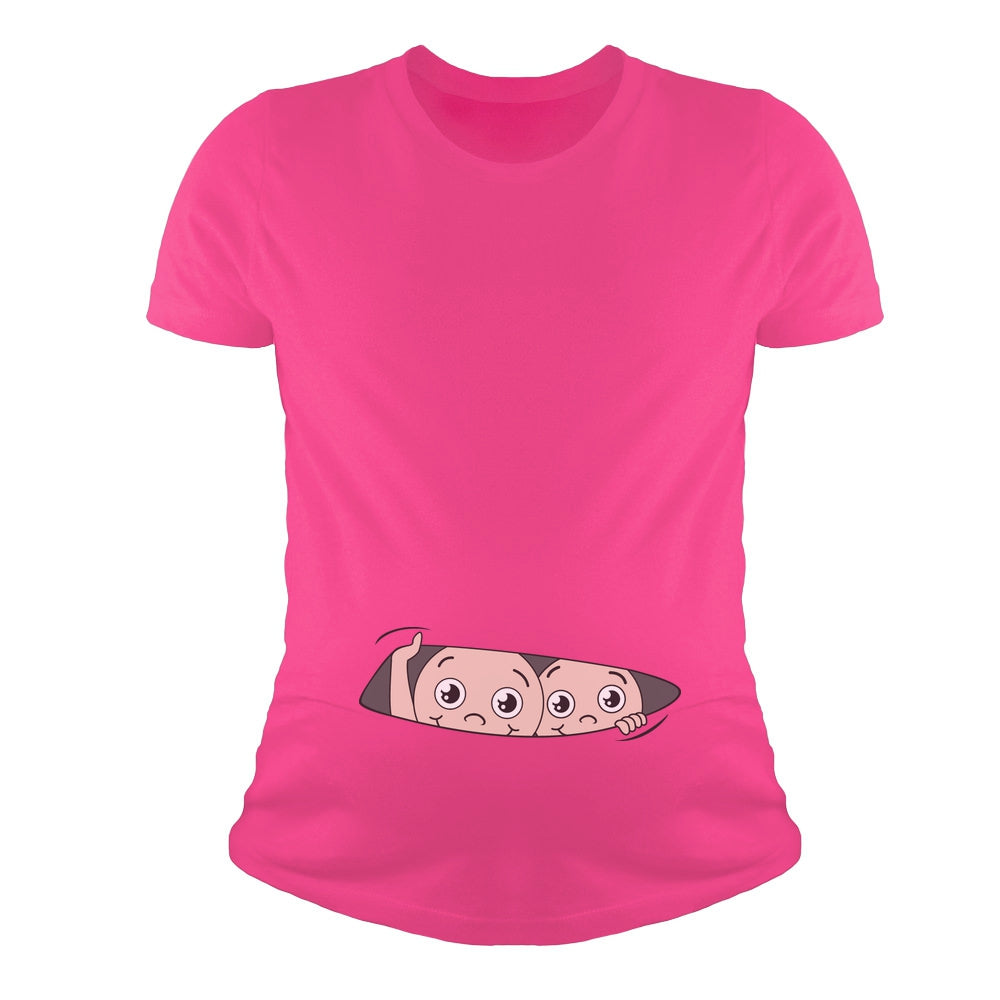 Peekaboo Twins Maternity Shirt - Wow pink 2