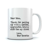 Thumbnail Mother's Day Gift idea For Mom - Funny Coffee Mug - Dear Mom Novelty Tea Mug White 2