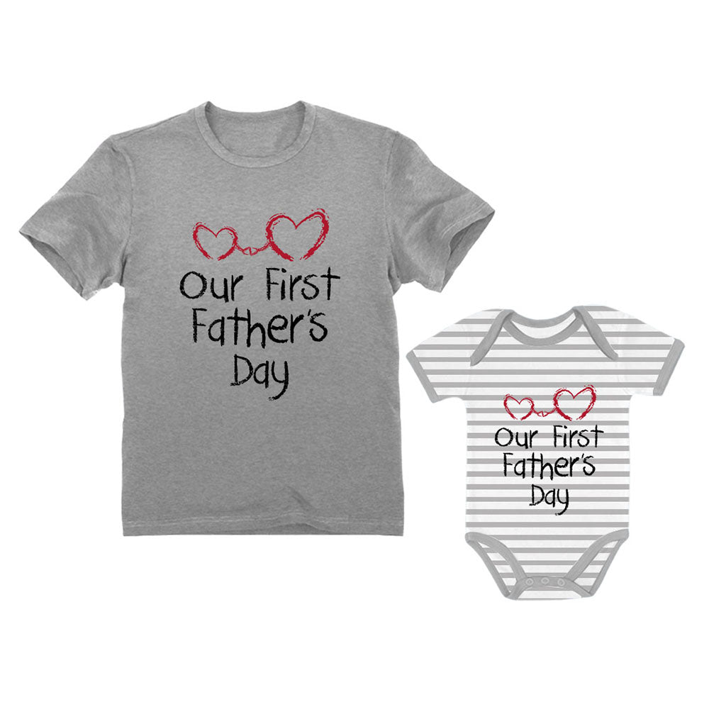 Our First Father's Day Matching Bodysuit & T-Shirt 