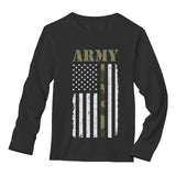Thumbnail Distressed Black & White U.S Army Flag Long Sleeve T-Shirt Black 1