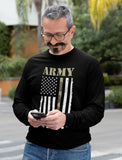 Thumbnail Distressed Black & White U.S Army Flag Long Sleeve T-Shirt Light blue 8