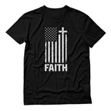 Thumbnail Christian Distressed White USA Flag T-Shirt Black 2