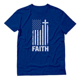 Thumbnail Christian Distressed White USA Flag T-Shirt Blue 1