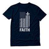 Thumbnail Christian Distressed White USA Flag T-Shirt Navy 4