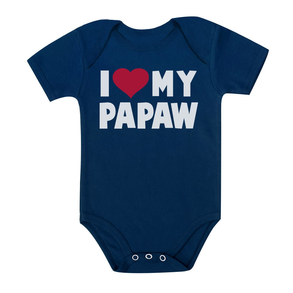 I Love My Papaw Baby Bodysuit - Navy 4