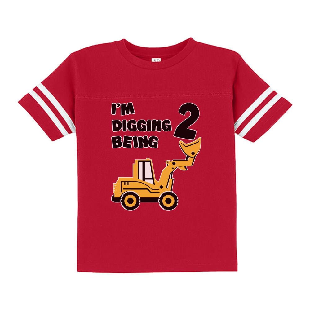 Digging Being 2 - Two Years Old Birthday Toddler Jersey T-Shirt 