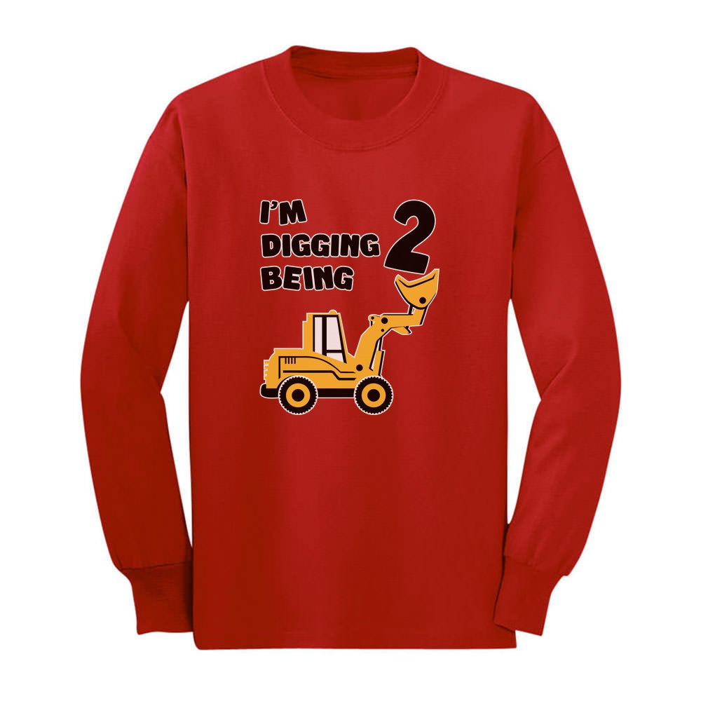 Digging Being 2 - Two Years Old Birthday Toddler Long sleeve T-Shirt 