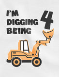Digging Being 4 - Four Years Old Birthday Youth Kids T-Shirt 