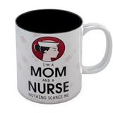 Thumbnail I Am A Mom And A Nurse - Nothing Scares Me Coffee Mug Black 2