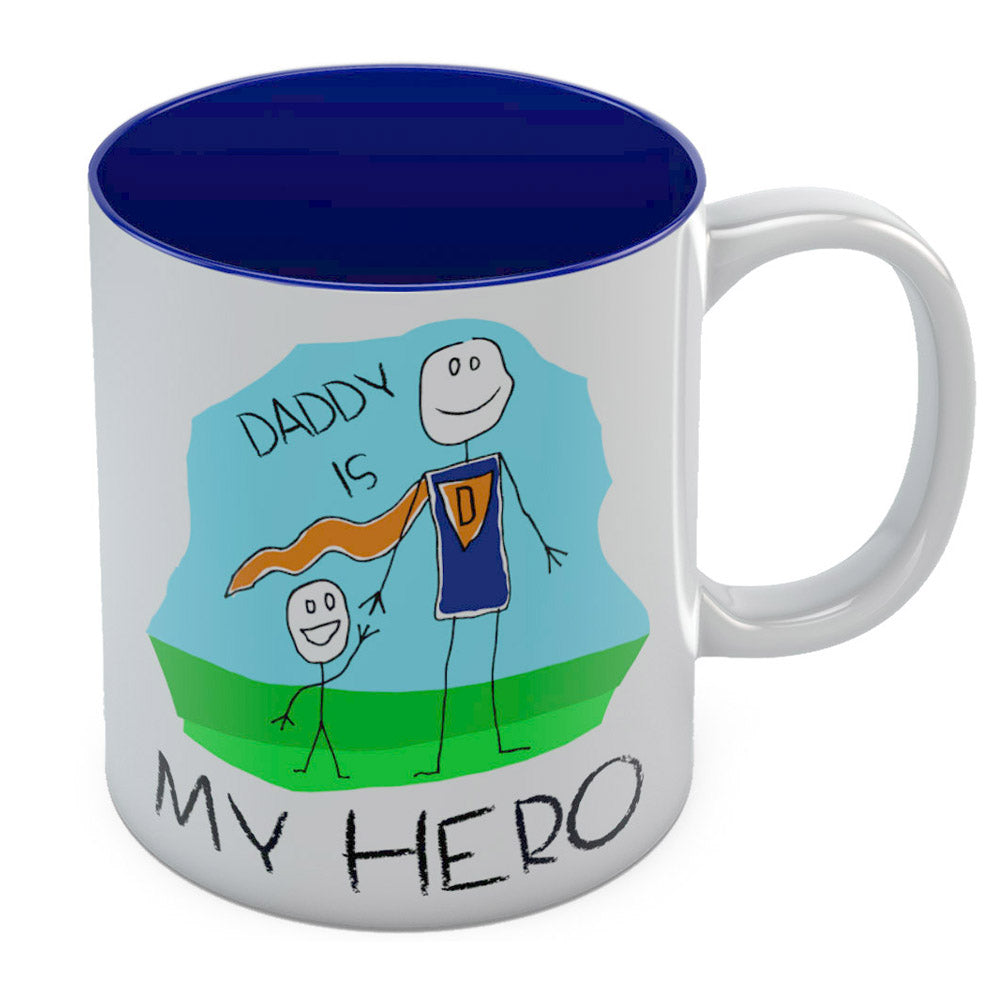 Daddy Is My Hero Coffee Mug Ceramic Mug - Blue 3