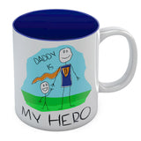Thumbnail Daddy Is My Hero Coffee Mug Ceramic Mug Blue 3